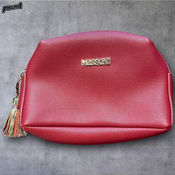 Missoni Cosmetic Bag Multicolor Tassel Zig Zag Lining Makeup Case Pouch Organize - Picture 1 of 10